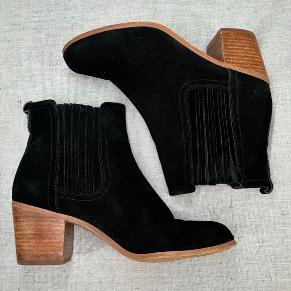 Sam Edelman Lance Boots Black Suede Leather Ankle Bootie Women's‎ Size 10 - Picture 9 of 10